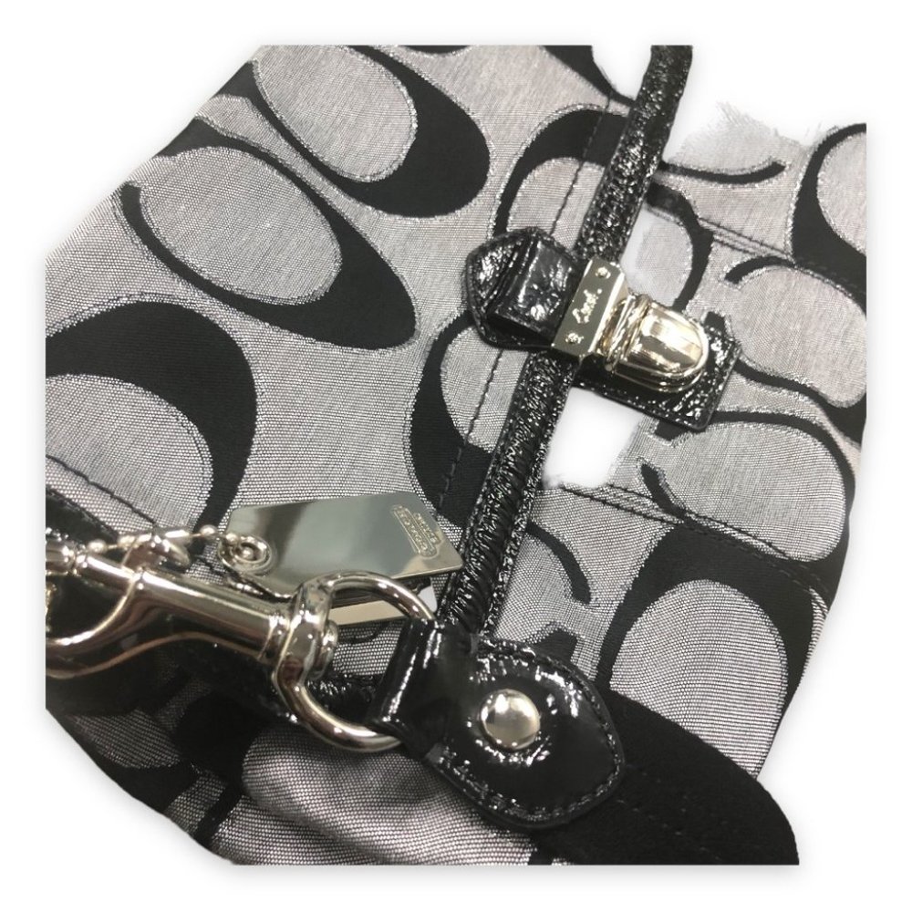 NWOT Authentic Coach Signature Metallic Black/Grey Poppy Shoulder/CrossBody Bag - Picture 8 of 11